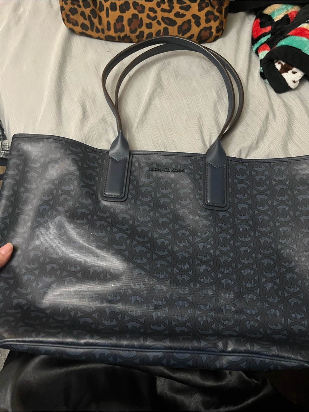 Michael Kors Navy MK Logo Tote